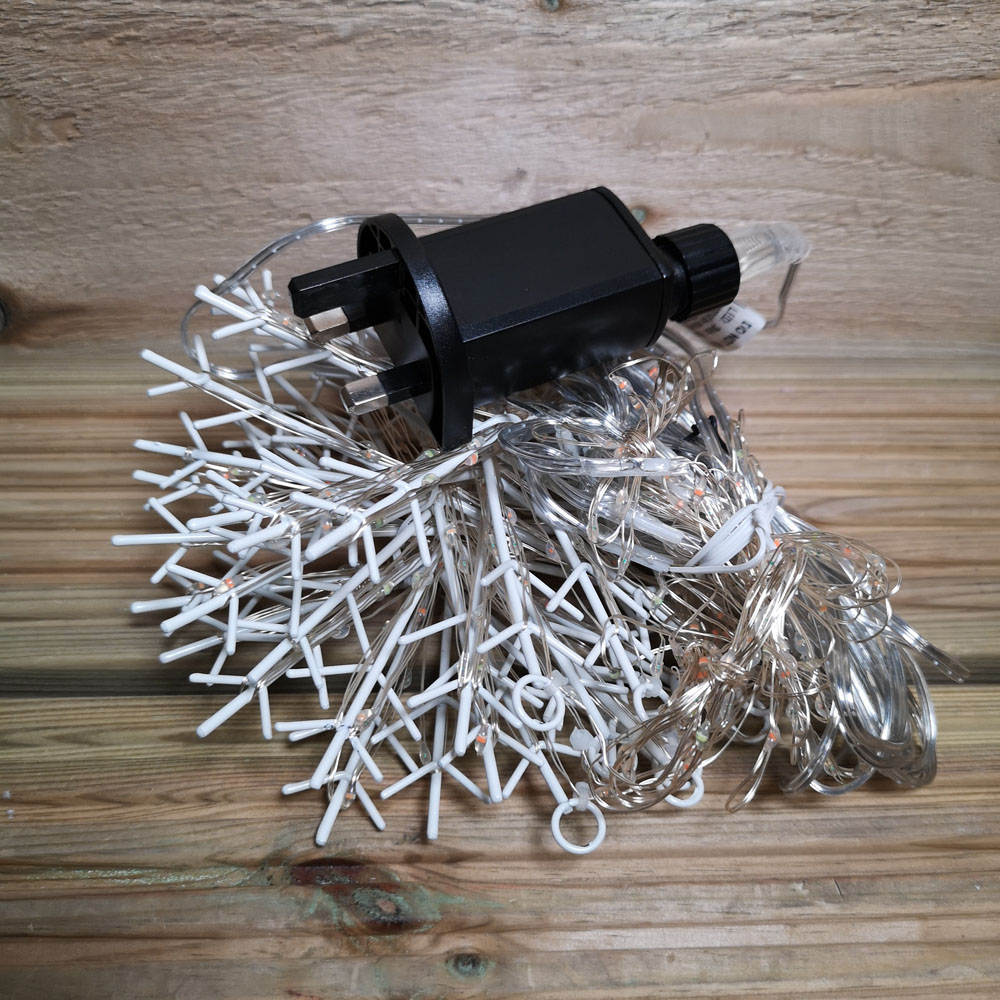 Premier 339 Rainbow LED Static Snowflake Silver Pin Cable Curtain Light 1.2 x 1.2m Image 6