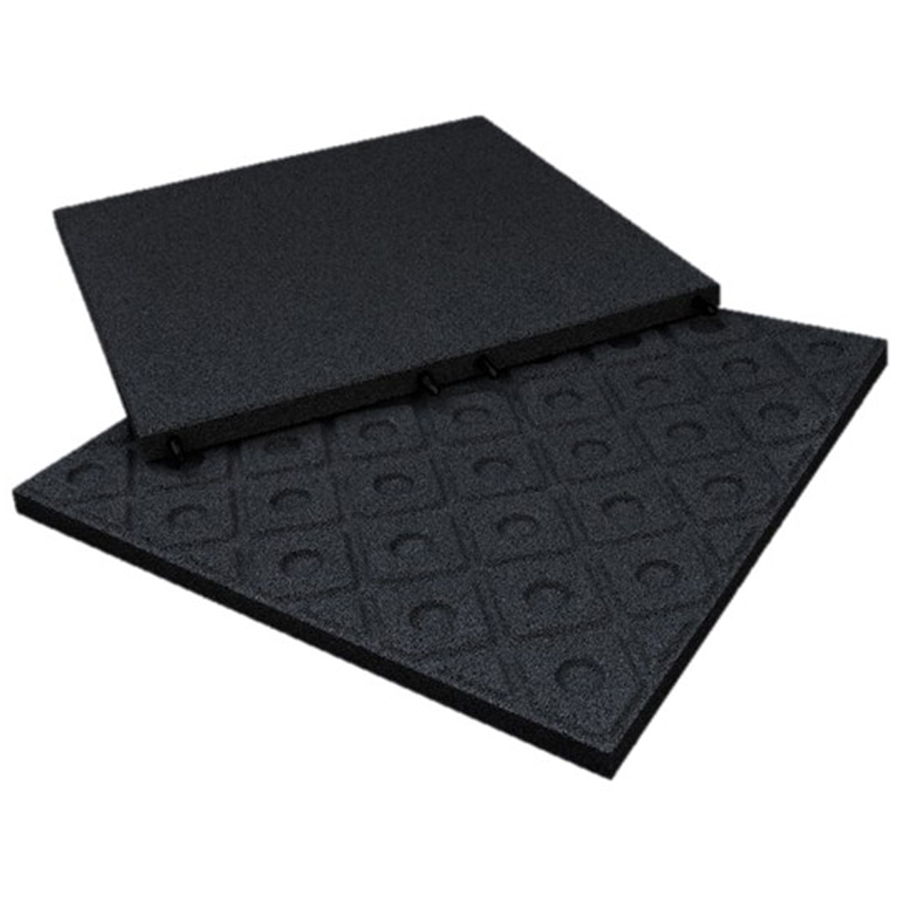 Ecotred Black Rubber Outdoor Interlocking Floor Tile 1000 x 1000 x 30mm 40 Pack Image 3