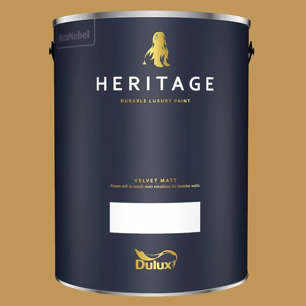 Dulux Heritage Walls and Ceilings Brushed Gold Velvet Matt Emulsion Paint 5L Image 2