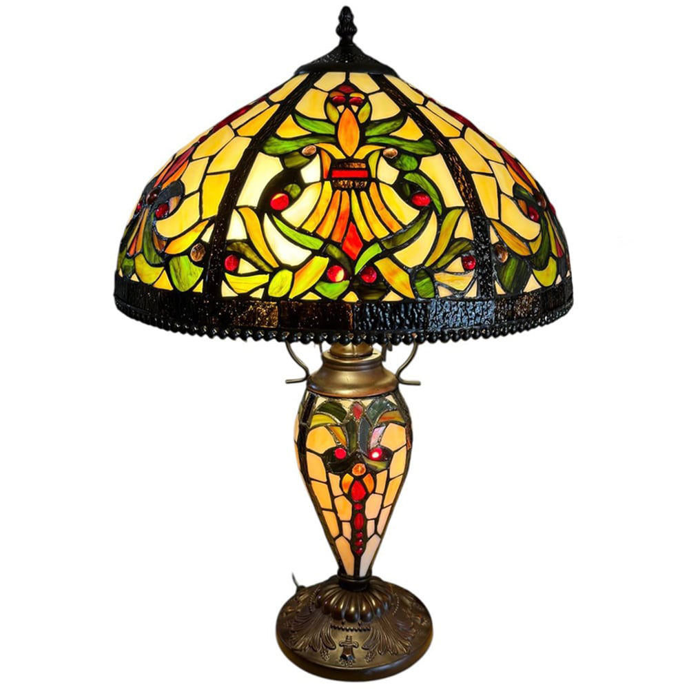 Acacia Home Tiffany Shade Double Table Lamp 40.6cm Image 1