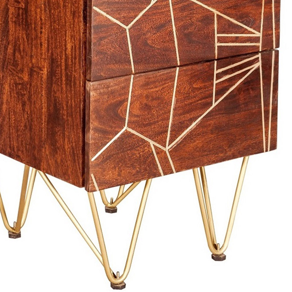 Brooklyn Ozella 5 Drawer Dark Gold Tall Chest of Drawers Image 6