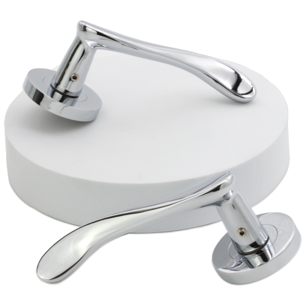 Spira Brass Rosalie Polished Chrome Lever Door Handle 2 Pack Image 3