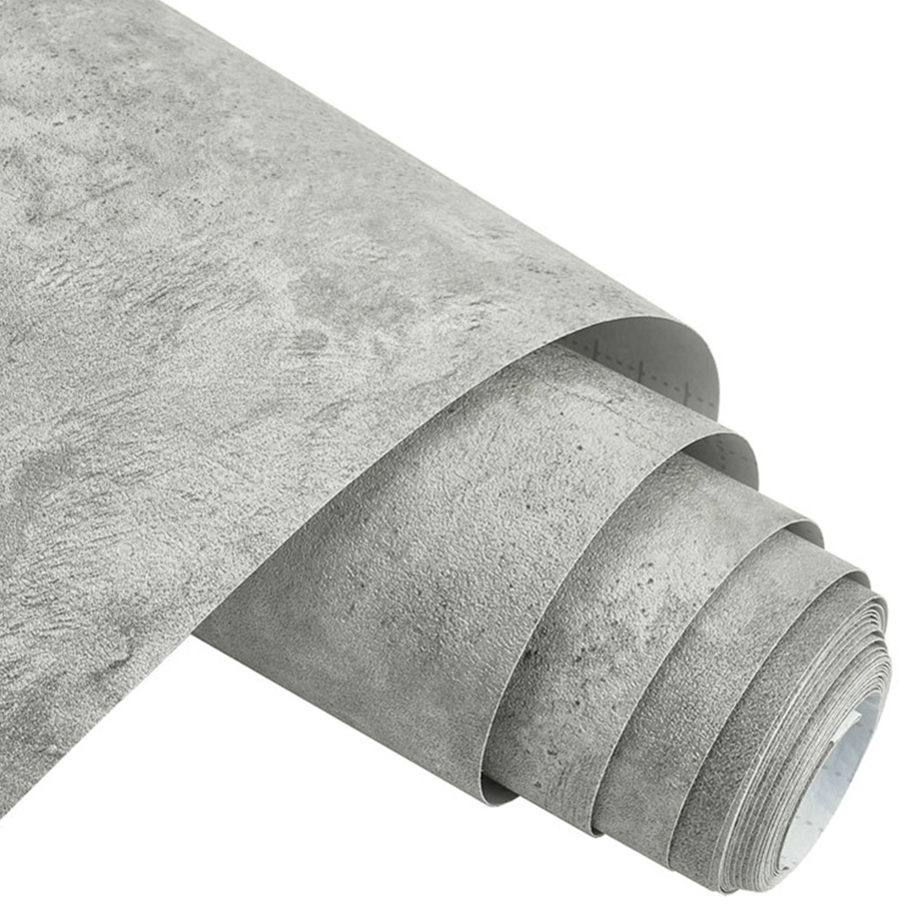 Living and Home PVC Industrial Cement Grey Wallpaper Image 5