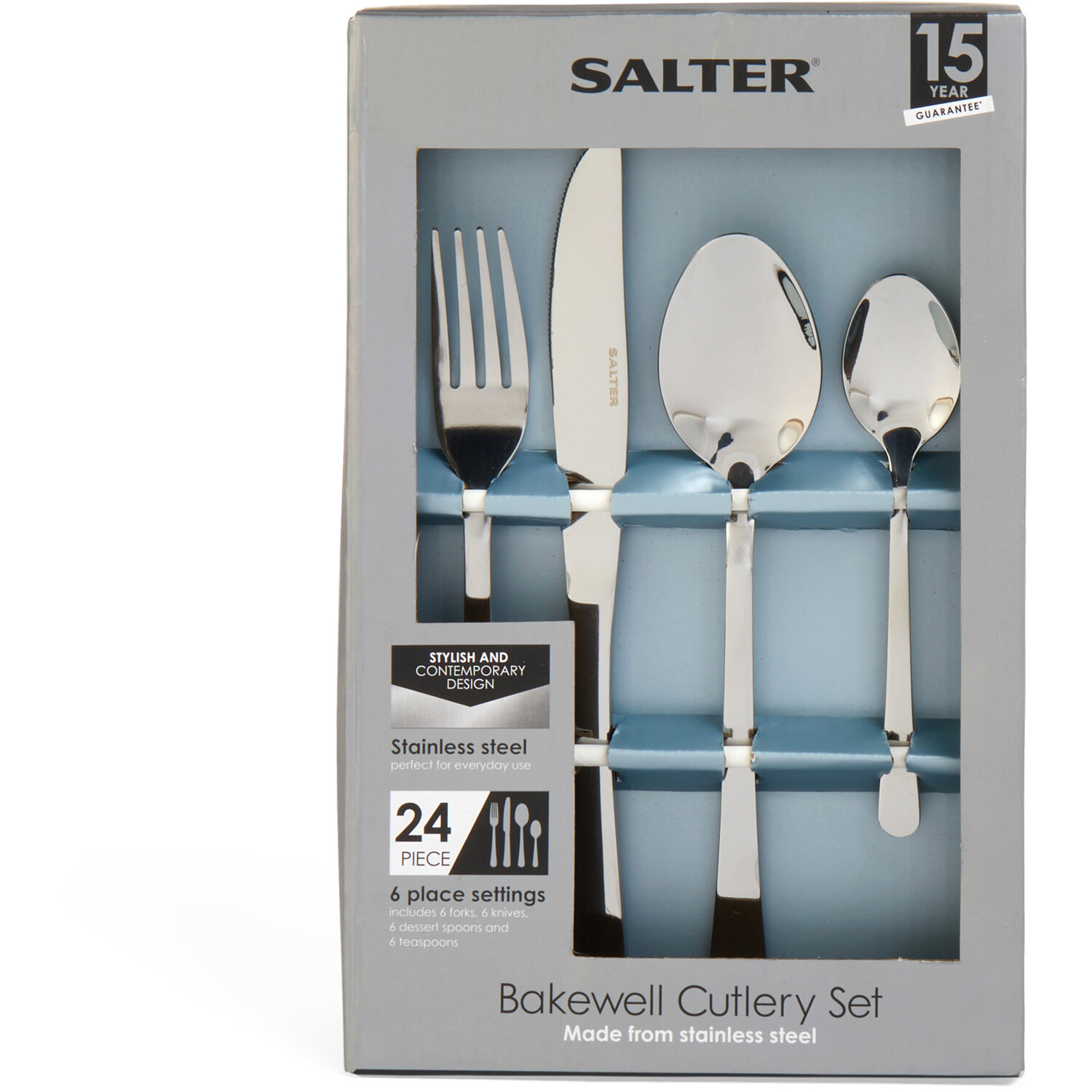 Salter Bakewell 24 Piece Cutlery Set - Silver Image 2