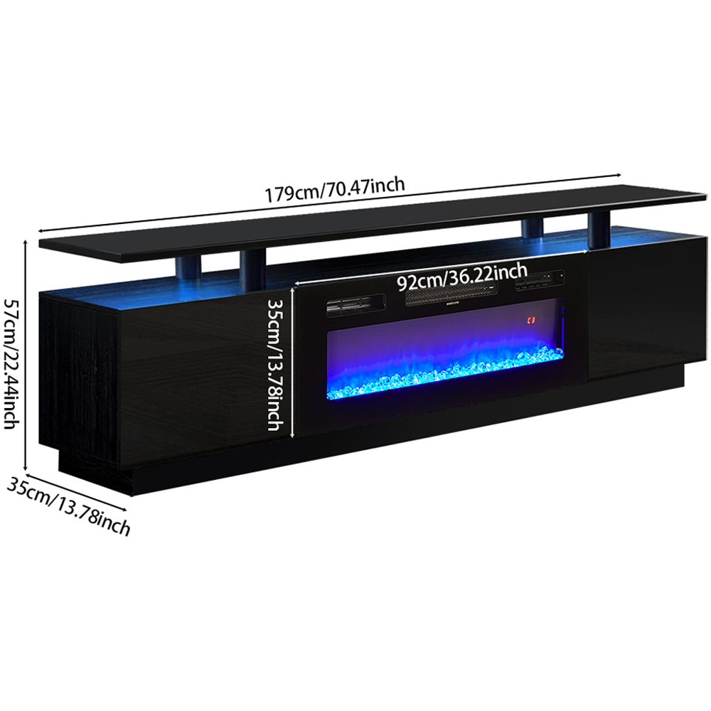 Living and Home 2-in-1 Recessed Electric Fireplace Heater TV Stand 1800W 70 inch Image 6