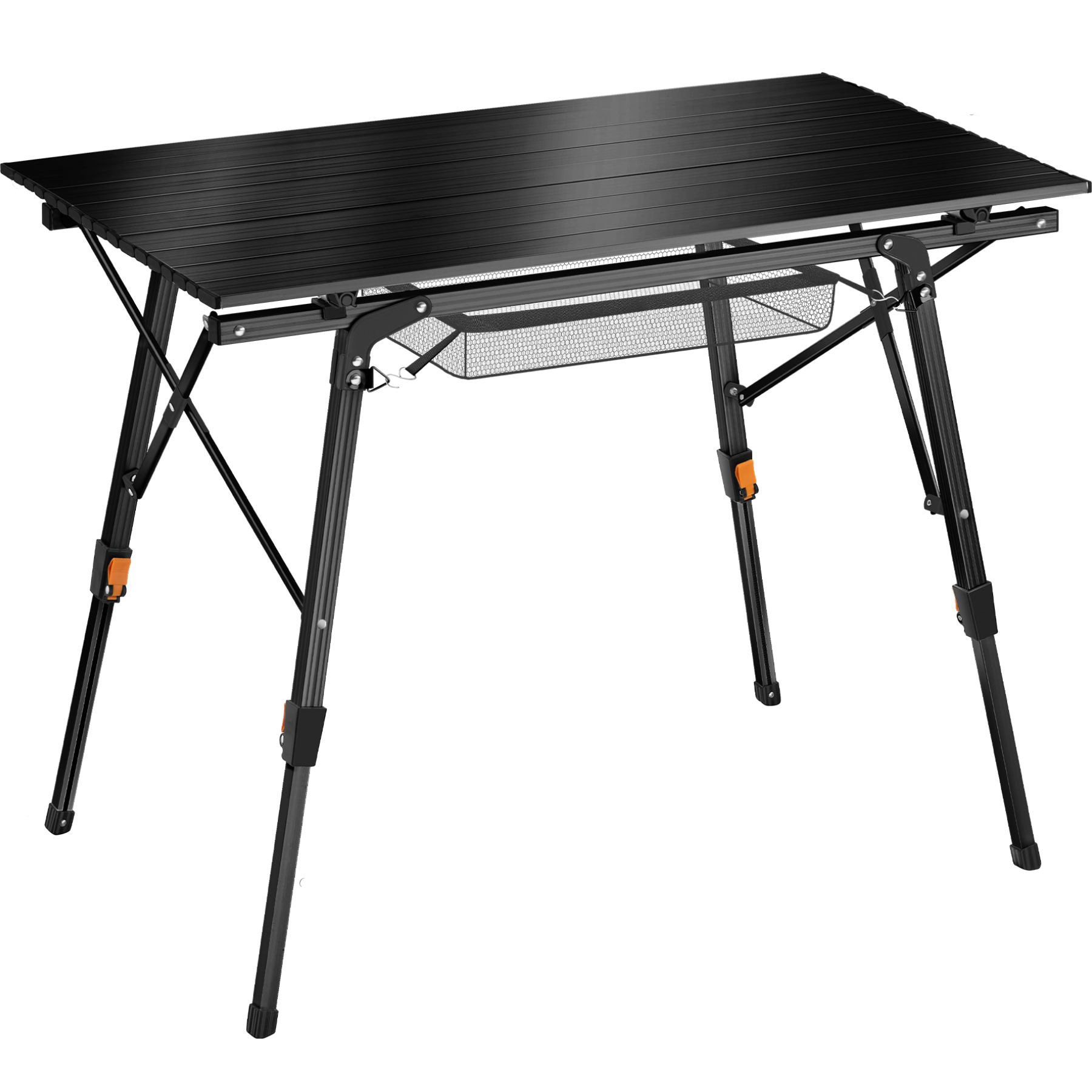 tectake Tina Black Foldable and Height Adjustable Camping Table Image 1