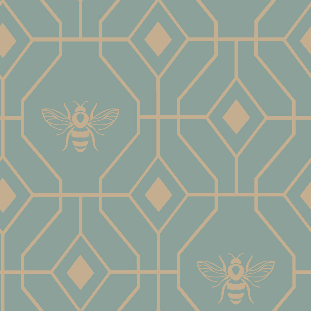 furn. Bee Deco Super King Eau De Nil Duvet Set Image 4