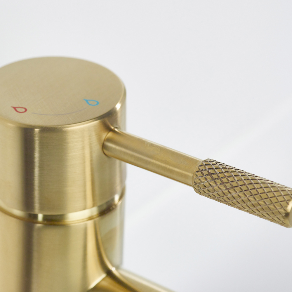 Bristan Molida Brushed Brass Cool Start Basin Mixer with Clicker Waste Image 3