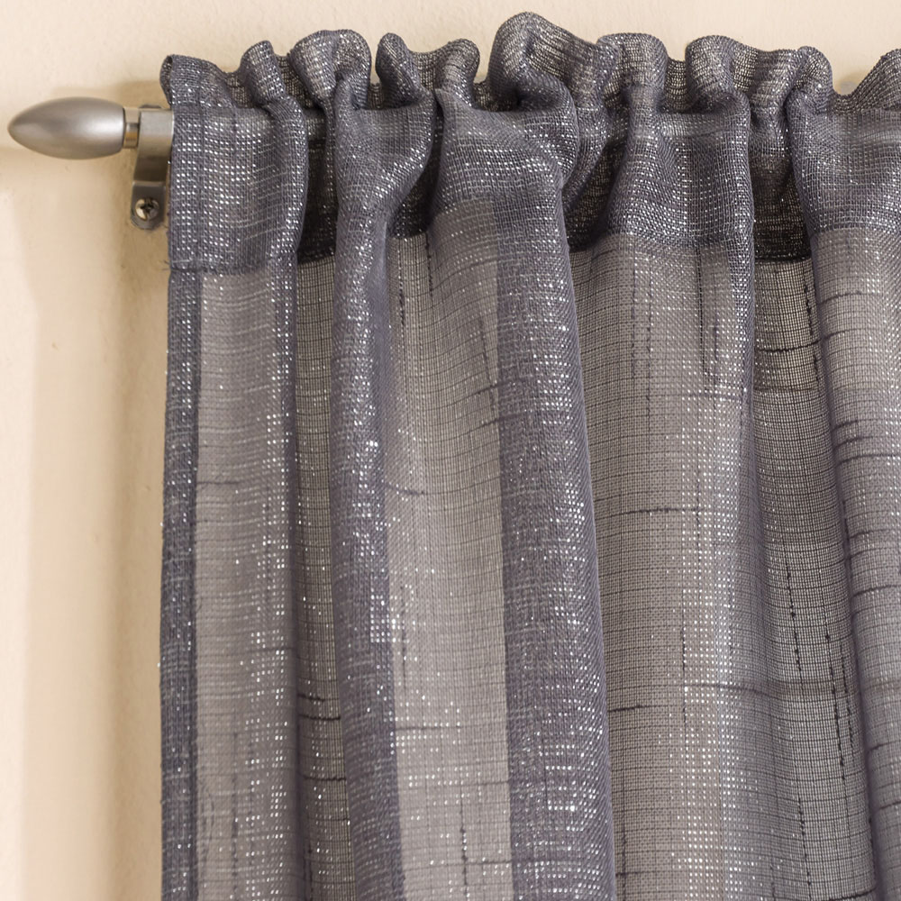 Casablanca Grey Panel Voile Curtain 137 x 138cm Image 2