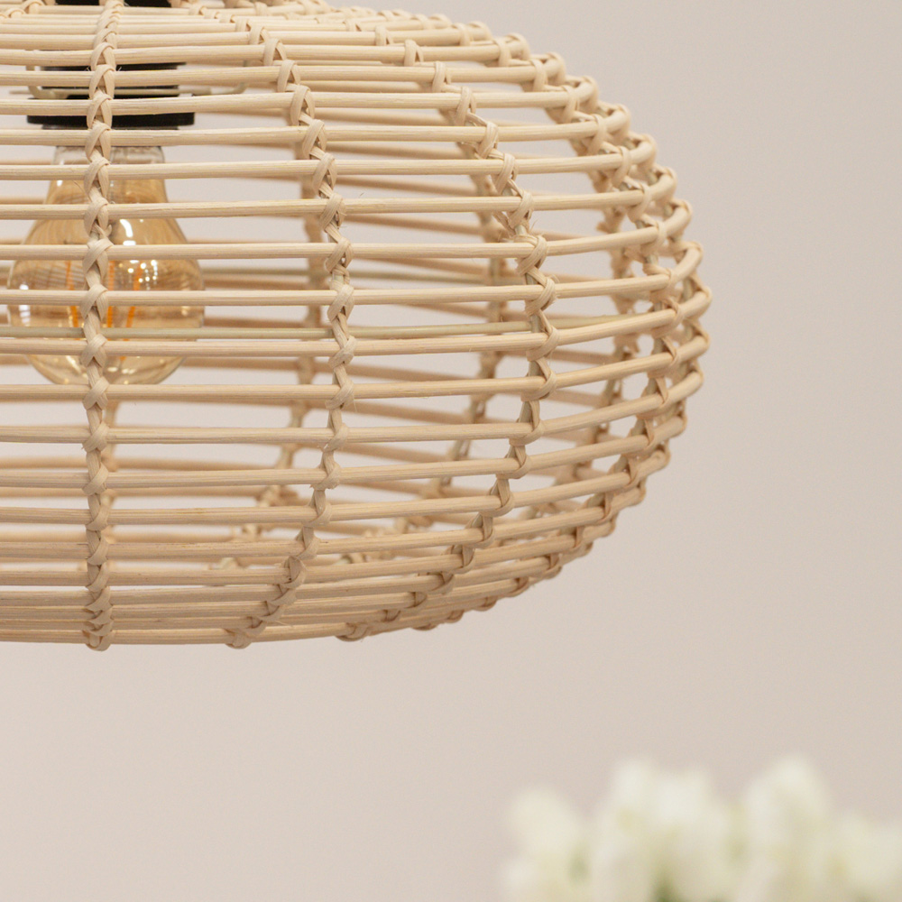 ValueLights Easy Fit Romy Natural Rattan Pendant Lamp Shade Image 3