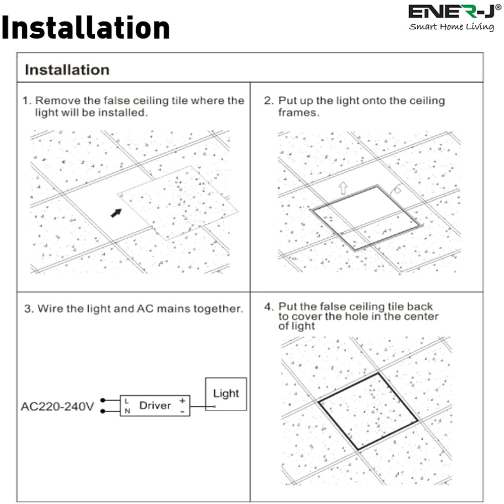 ENER-J 40W 4000K LED Borderline Panel 60 x 60cm 6 Pack Image 6