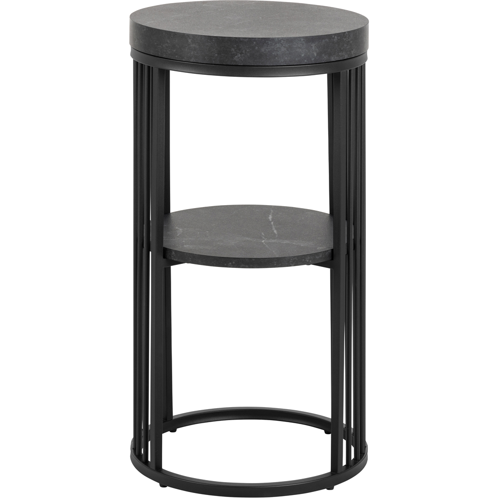 Florence Strington Single Shelf Matt Black Round Bedside Table Image 3
