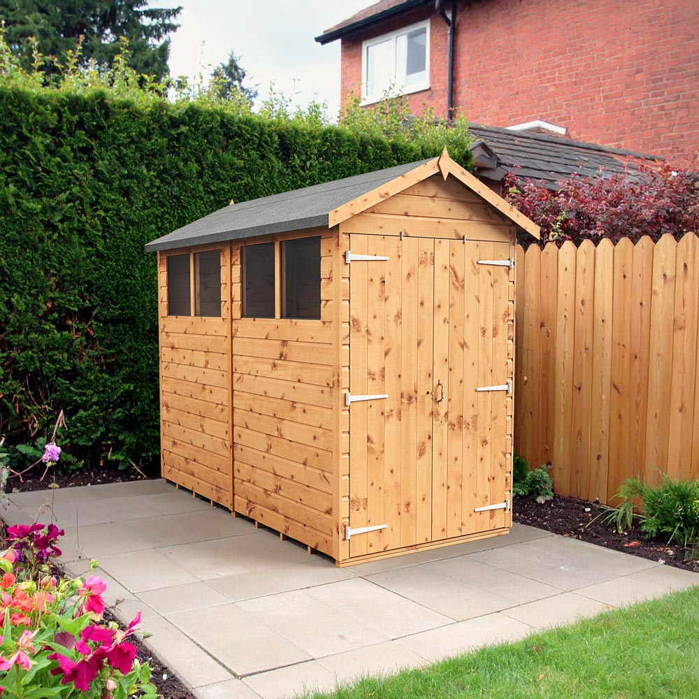 Empire Sheds 4 x 8ft Double Door Tongue and Groove Wooden Apex Garden Shed Image 2
