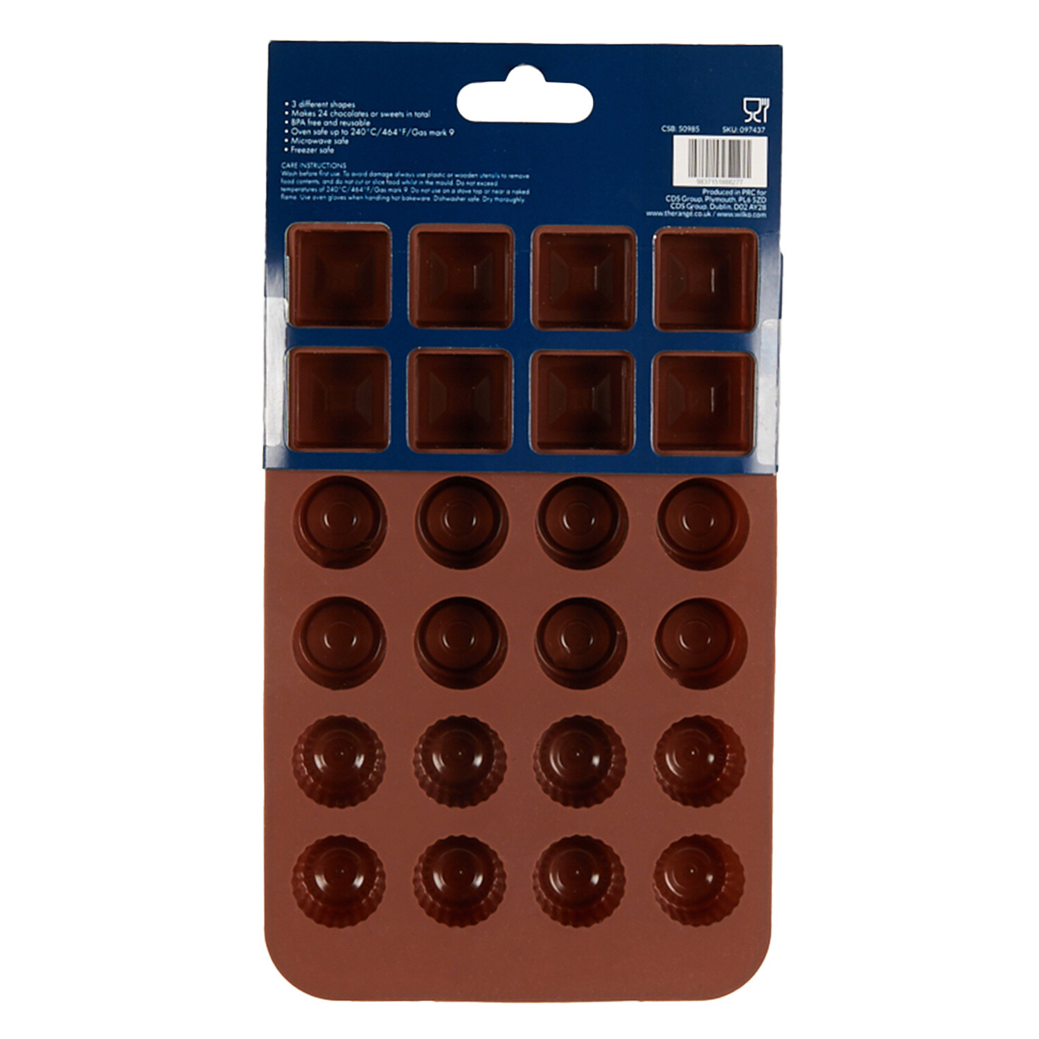 Silicone Traditional Shape Chocolate Mould - Brown Image 2