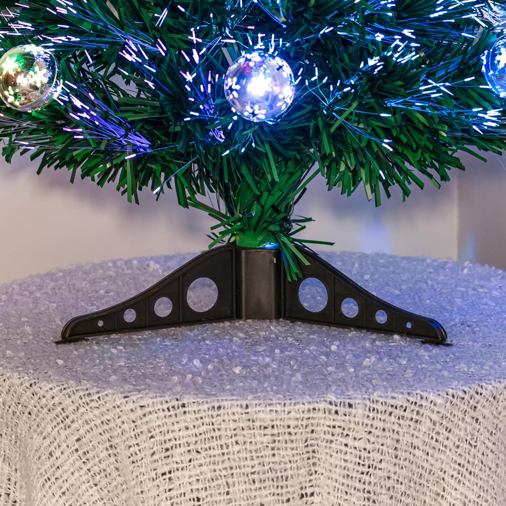 The Christmas Centre Multicolour LED Green Fibre Optic Artificial Xmas Tree with Baubles 3ft Image 6