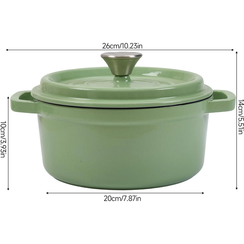 Living and Home 2L Matcha Green Enamelled Cast Iron Dutch Oven Image 8