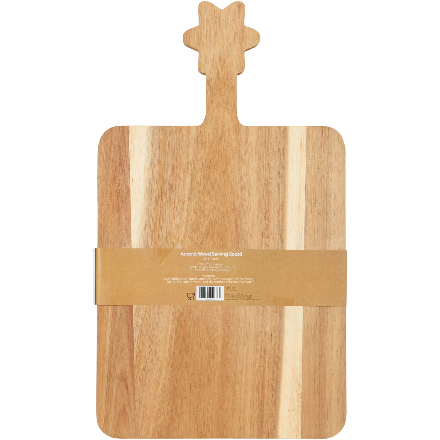 Acacia Wood Christmas Serving Board - Brown Image 2