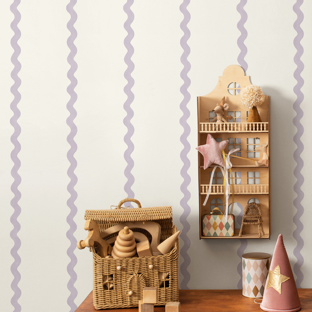 Holden Decor Do The Wiggle Lilac Stripe Wallpaper Image 3
