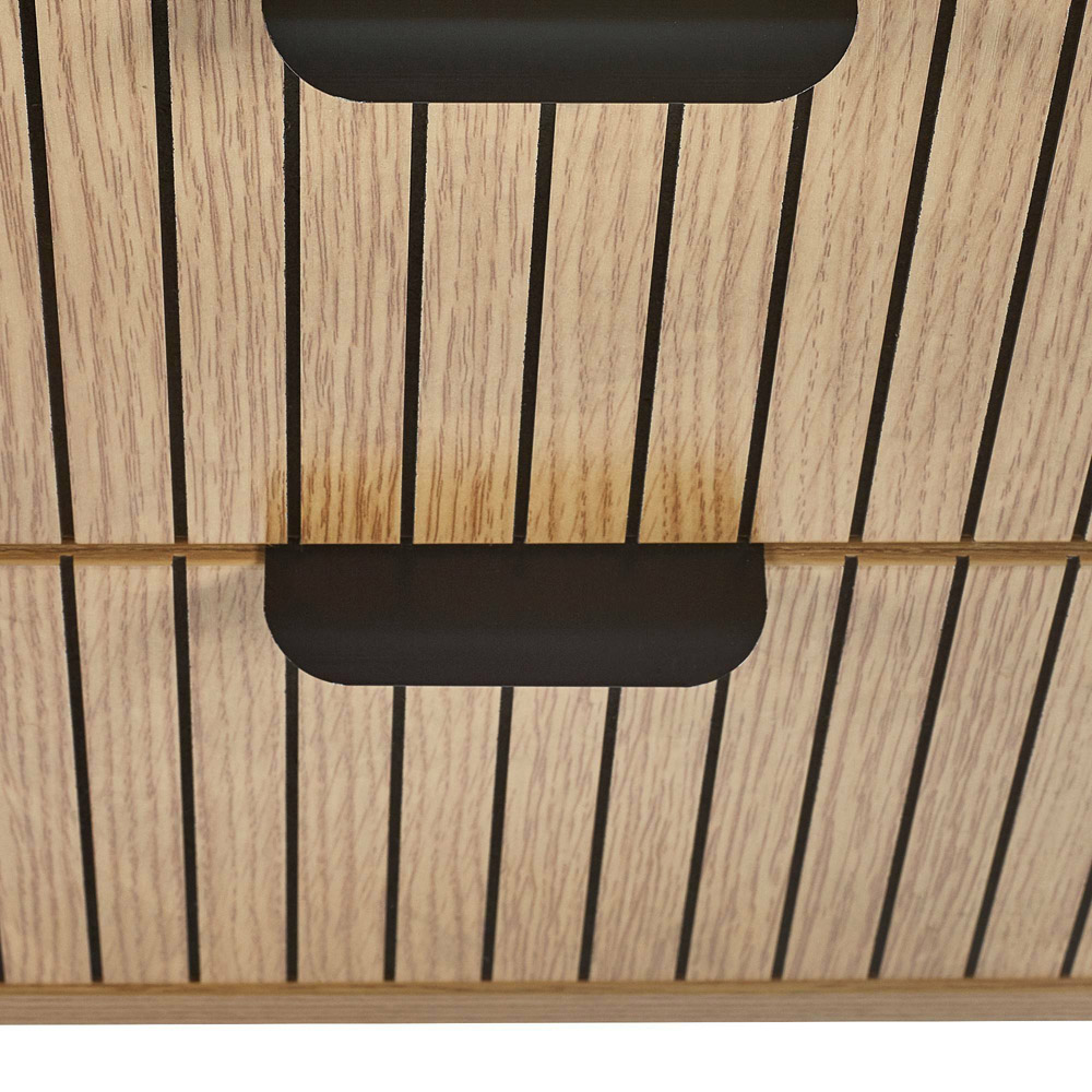 Julian Bowen Sia 2 Drawer Warm Wood Bedside Table Image 5