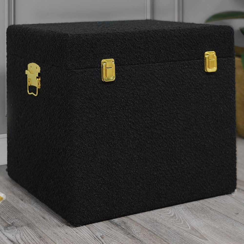 Black Boucle Storage Box Image 1