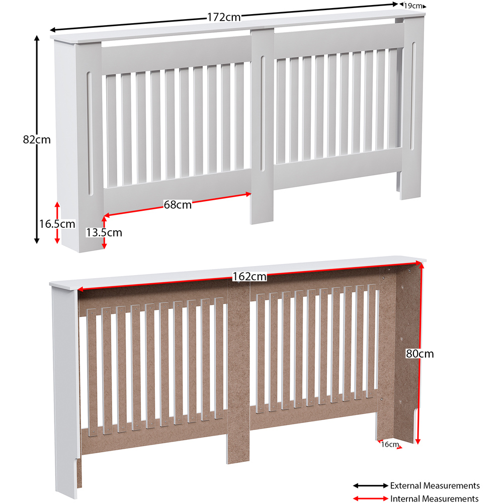Vida Designs Chelsea White Radiator Cover XL Image 6