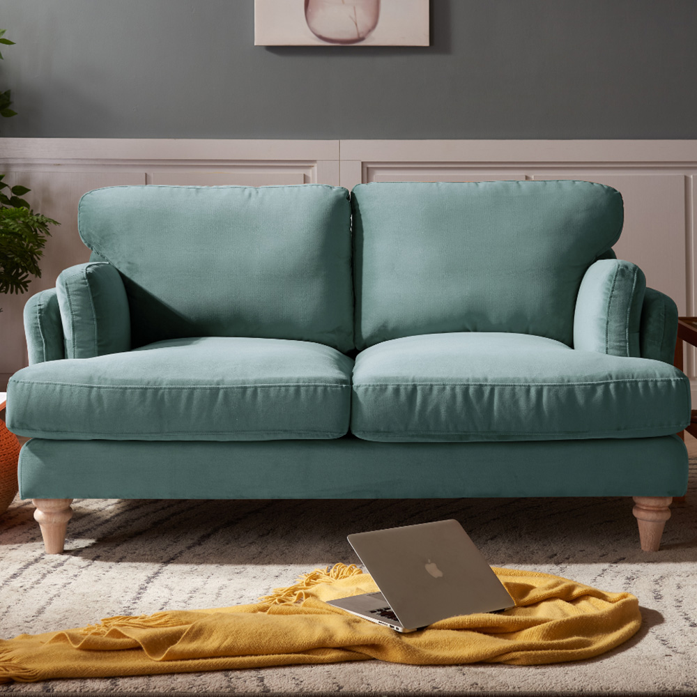 Home Detail Regent 2 Seater Teal Velvet Sofa Image 1