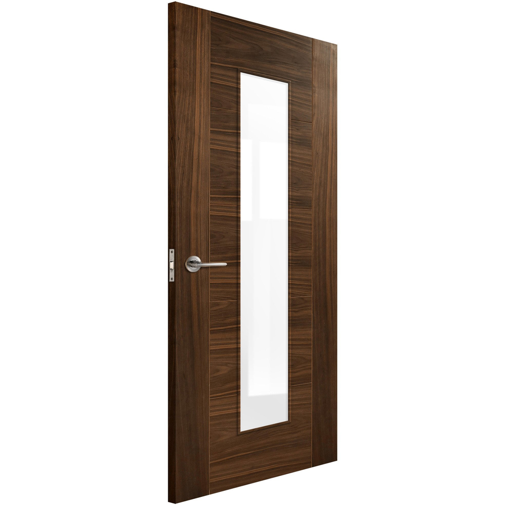 Milano Walnut Fully Finished 1 Light Clear Glass Internal Door 1981 x 838 x 35mm Image 3