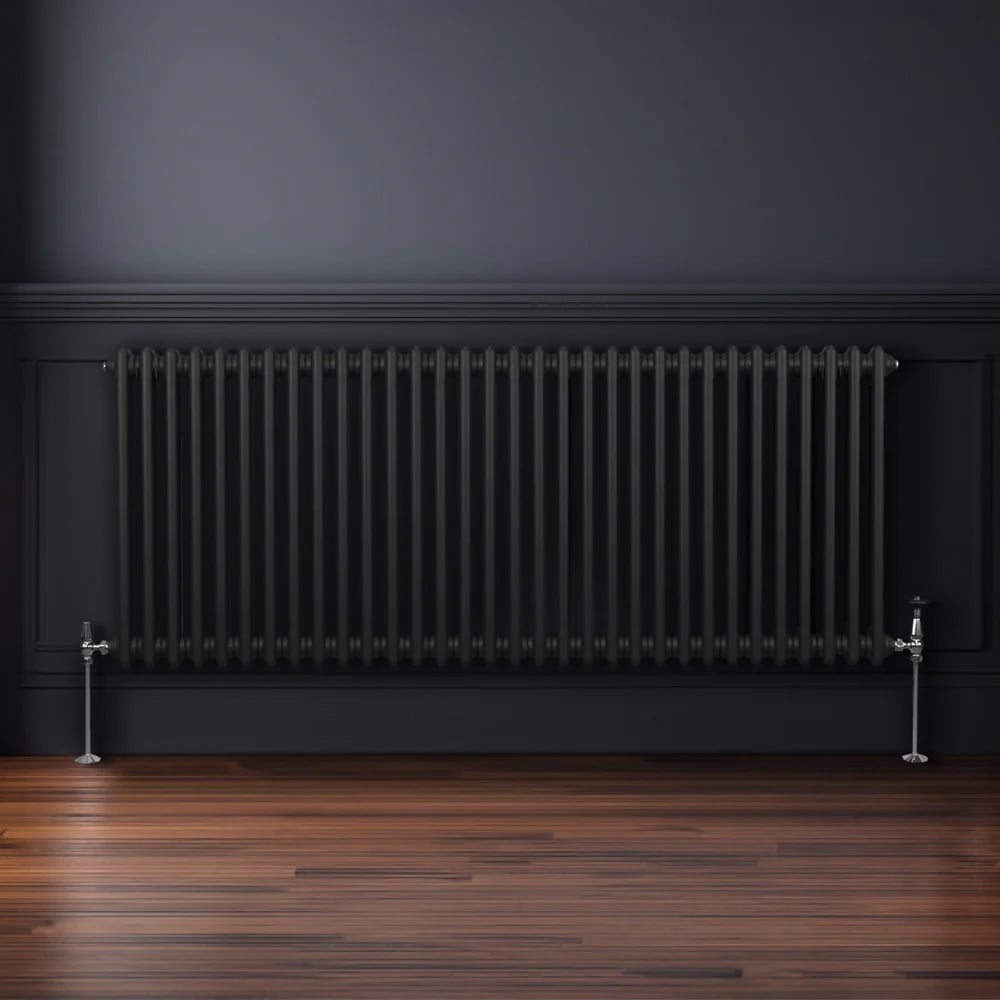 Monster Shop 6220 BTU Black Traditional 2 Column Radiator 600 x 1462mm Image 2