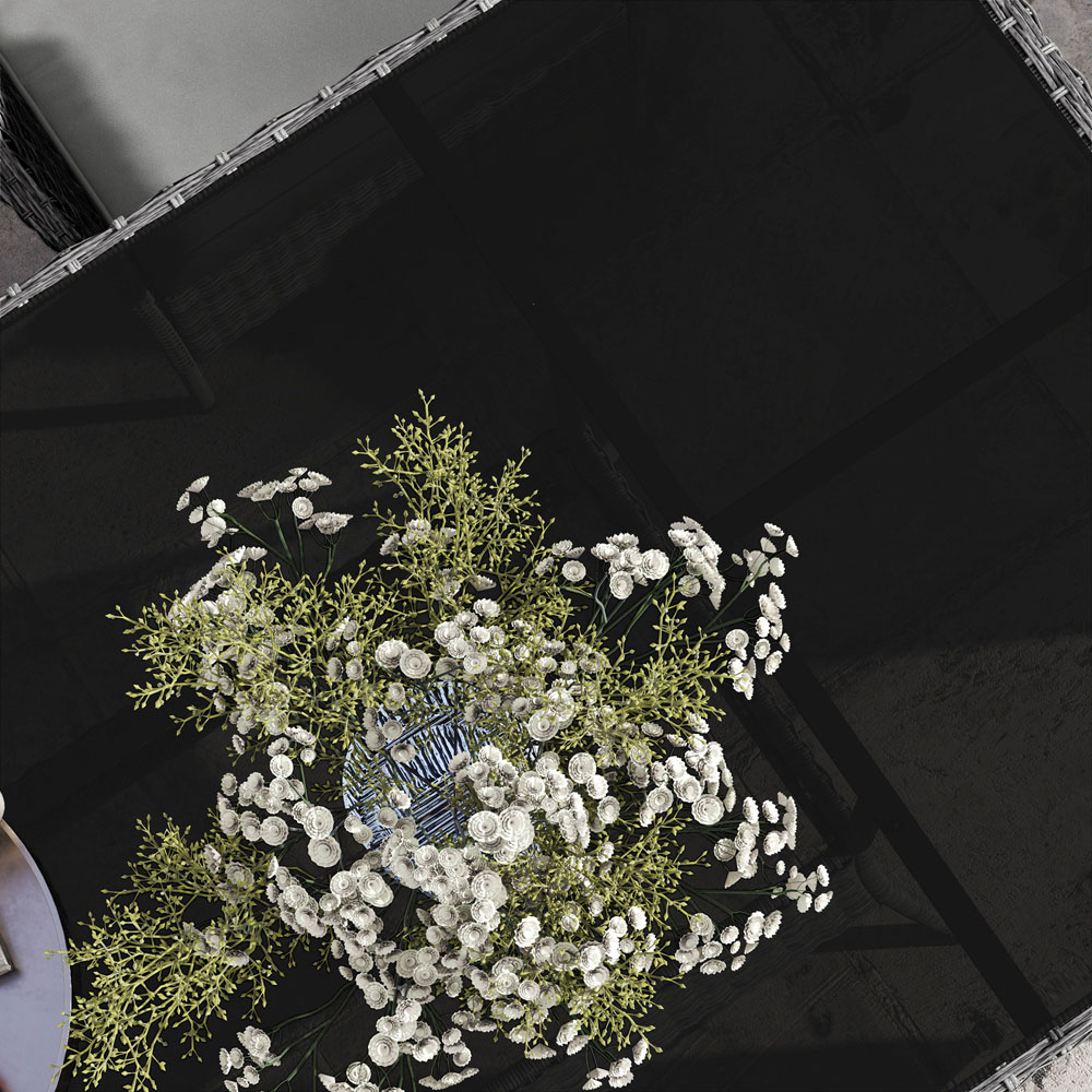 Outsunny 6 Seater Rattan Dining Set Grey Image 3