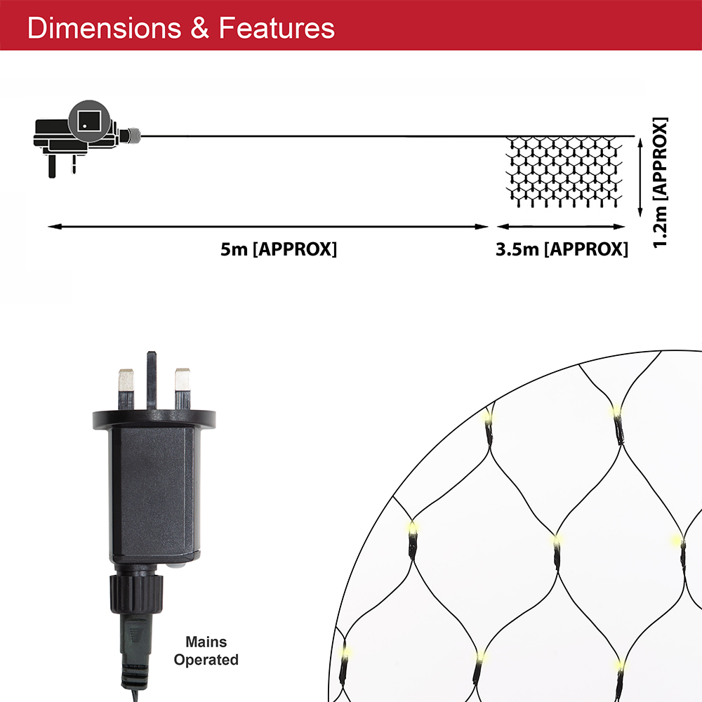 The Christmas Workshop 360 Warm White LED Net String Light Image 9