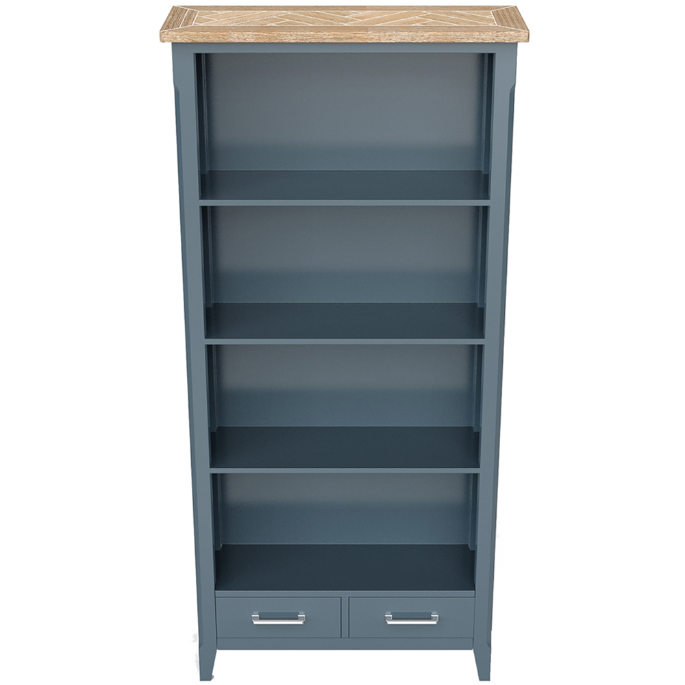 Baumhaus Signature 2 Drawer 4 Shelf Blue Tall Bookcase Image 3