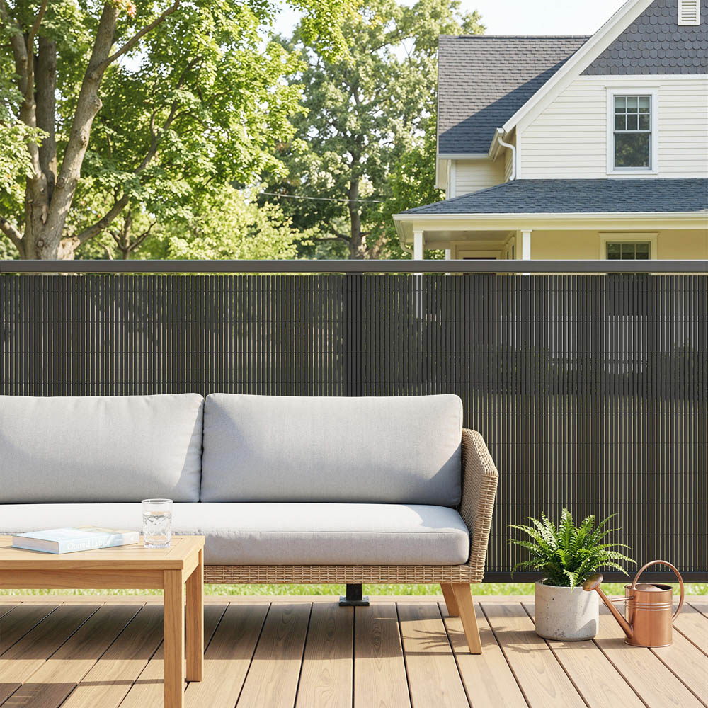 Outsunny Grey Plastic 3 x 16.5ft 2 Pack Windbreak Privacy Screening Fence Image 4