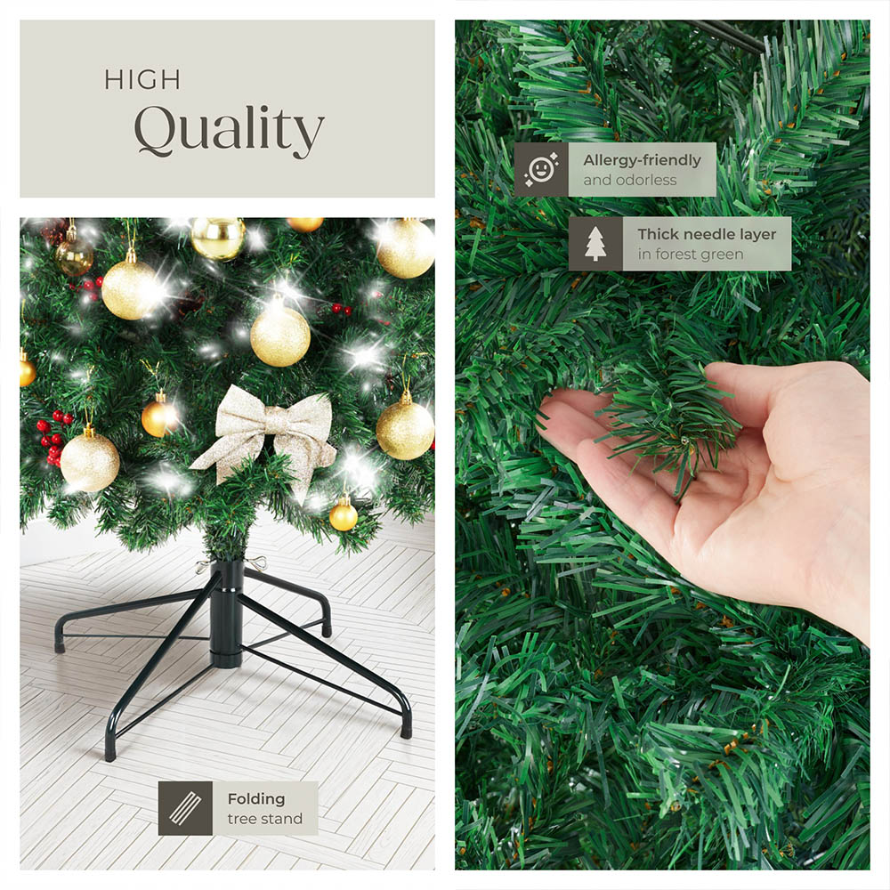 tectake Dense Needle Fir Tree Green Artificial Christmas Tree 4.9ft Image 5