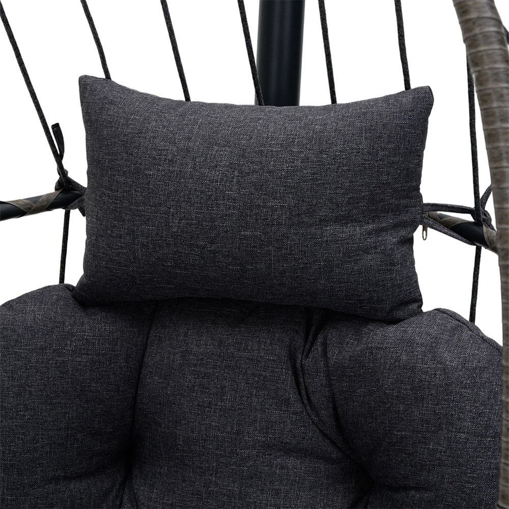 Living and Home Black Foldable Padded Swing Egg Chair Image 3