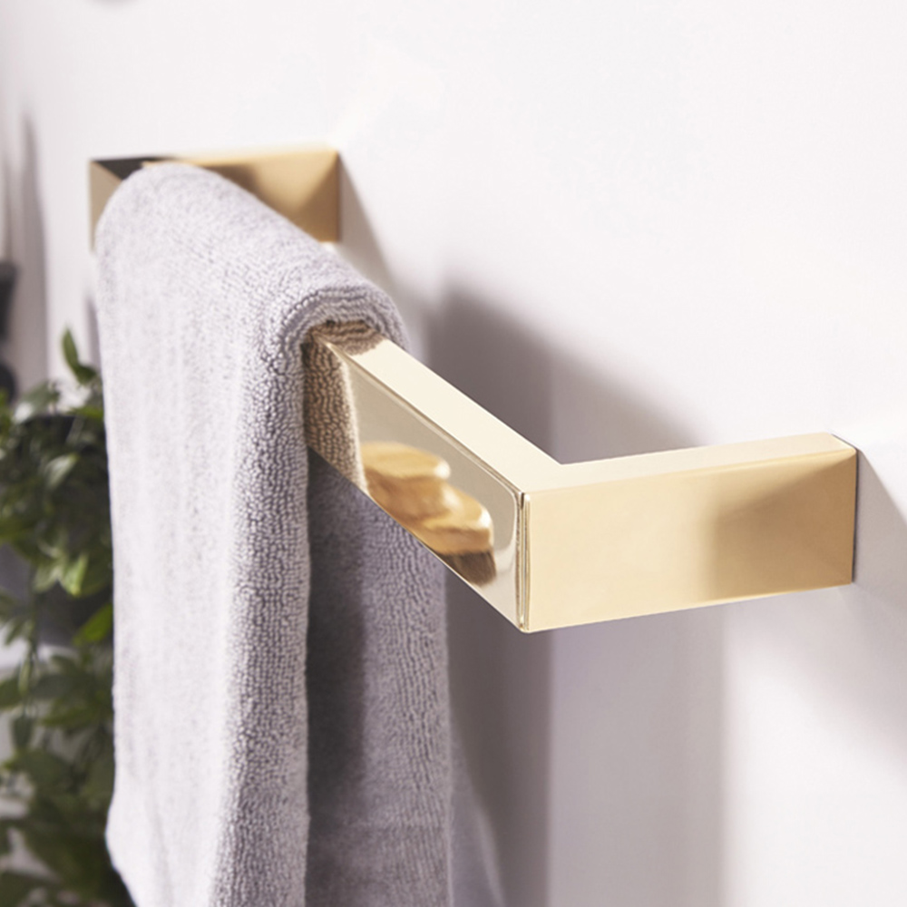Towelrads Elcot Close Ended Square Polished Brass Towel Radiator 630 x 40mm 23W Image 2