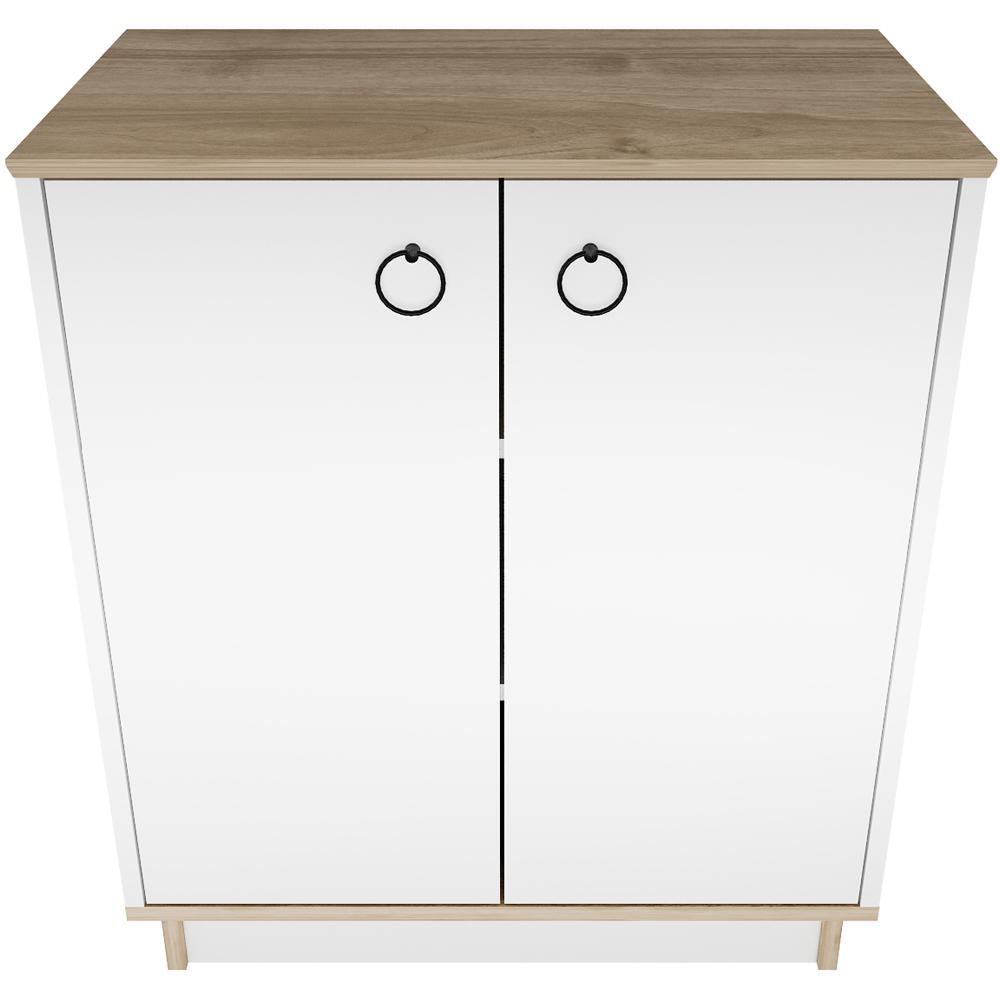 Decorotika Nuans 2 Door White and Walnut Multipurpose Cabinet Image 7