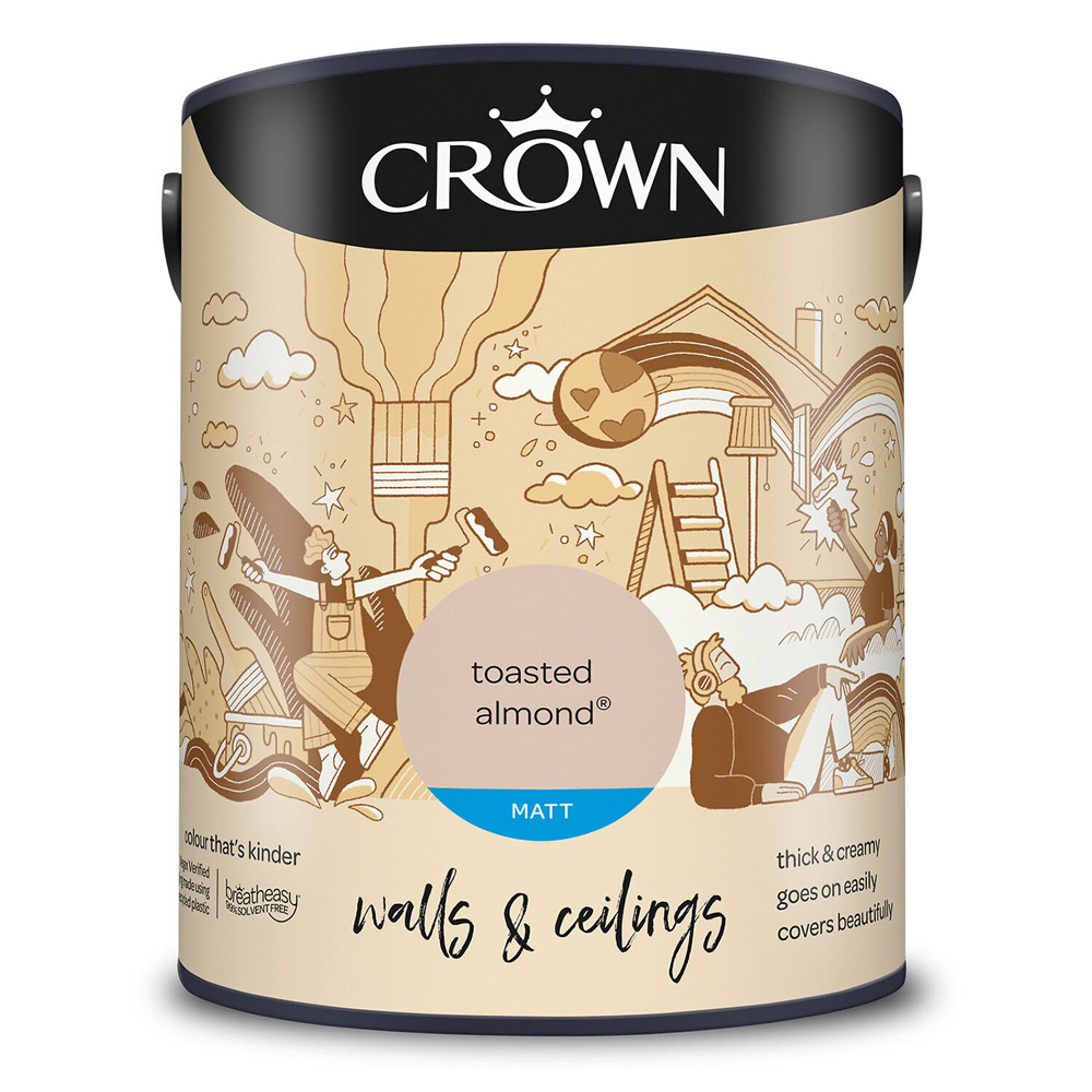 Crown Matt Emulsion Paint 5L - Toasted Almond Image 2