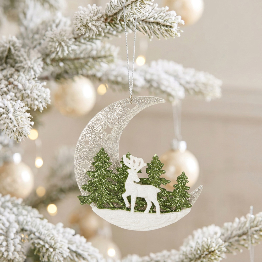 Half Moon Forest Scene Decoration - Silver Image 2