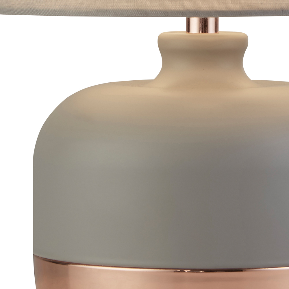 Lighting Collection Grey and Copper Table Lamp Image 4
