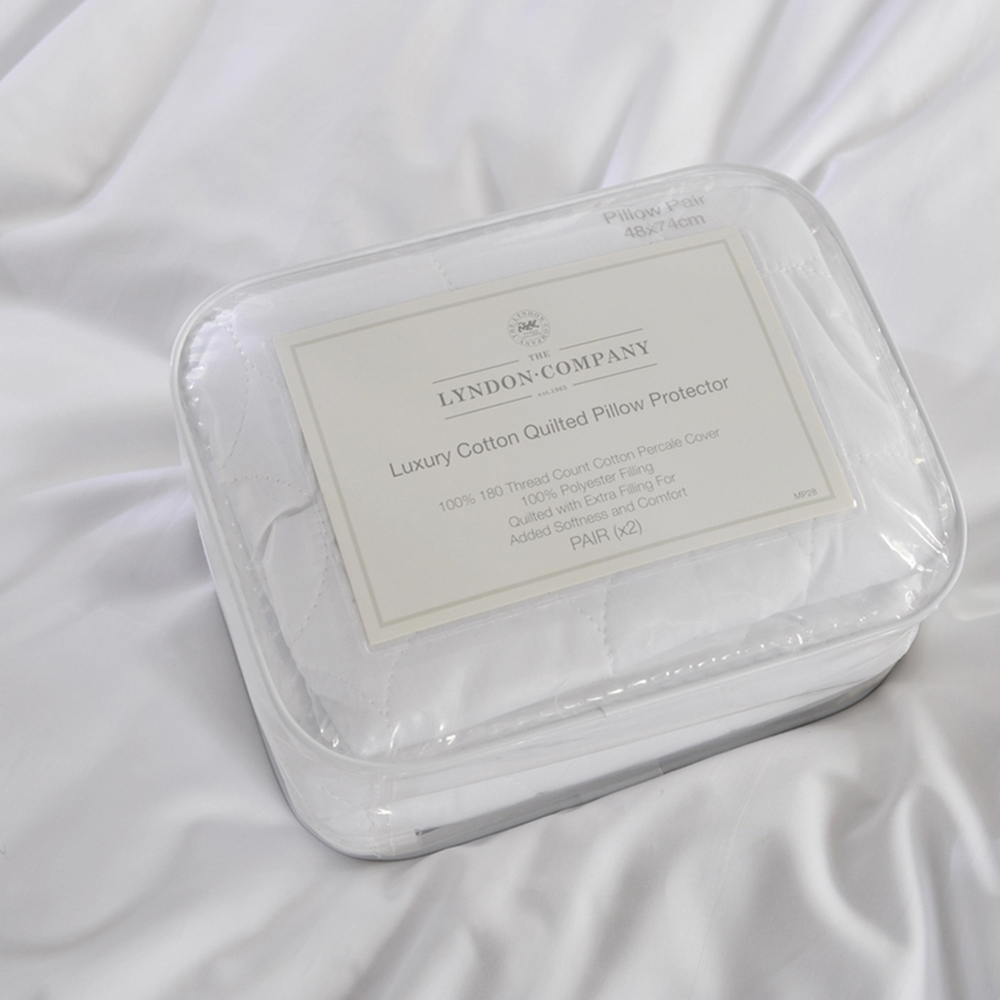 The Lyndon Company Cotton Quilted Pillow Protector 2 Pack Image 3