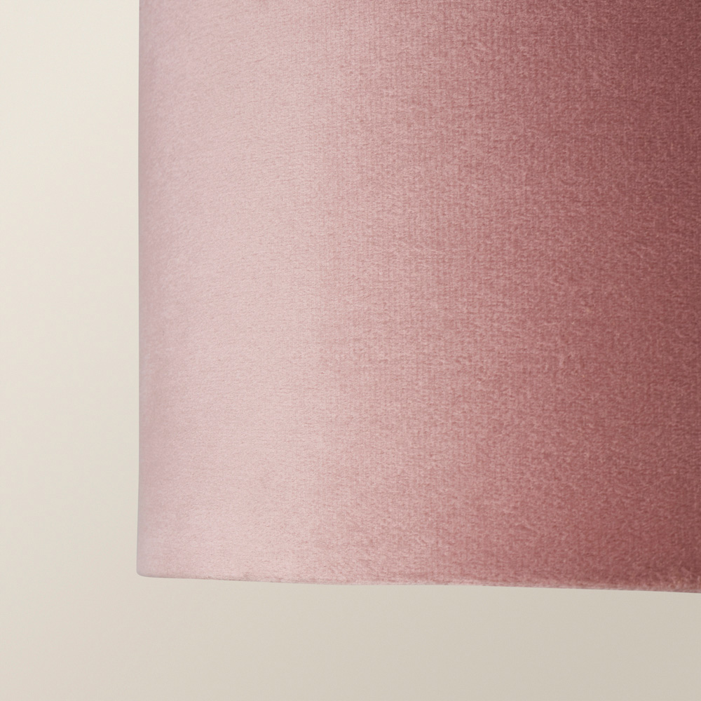 ValueLights Reni Blush Pink Velvet Ceiling Drum Lamp Shade Large Image 3