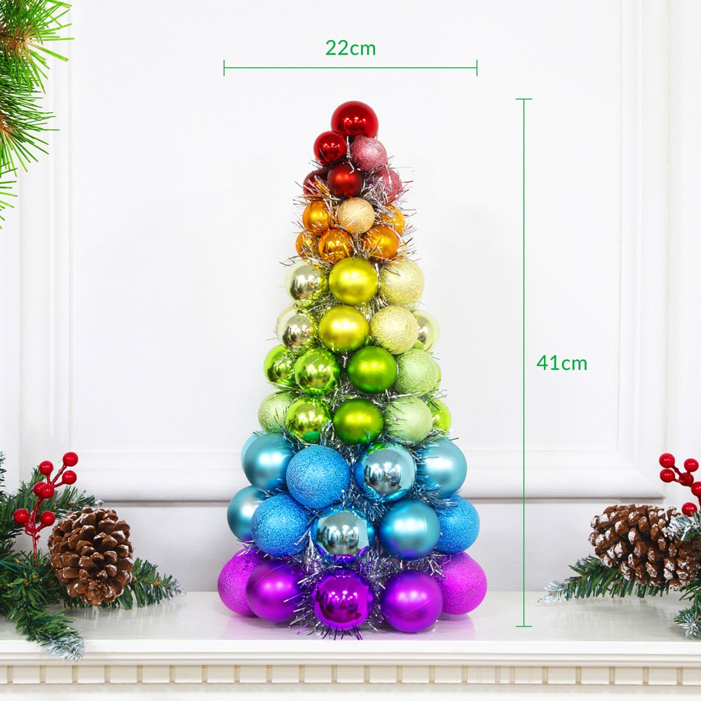 The Christmas Workshop Rainbow Bauble Table Tree Image 5