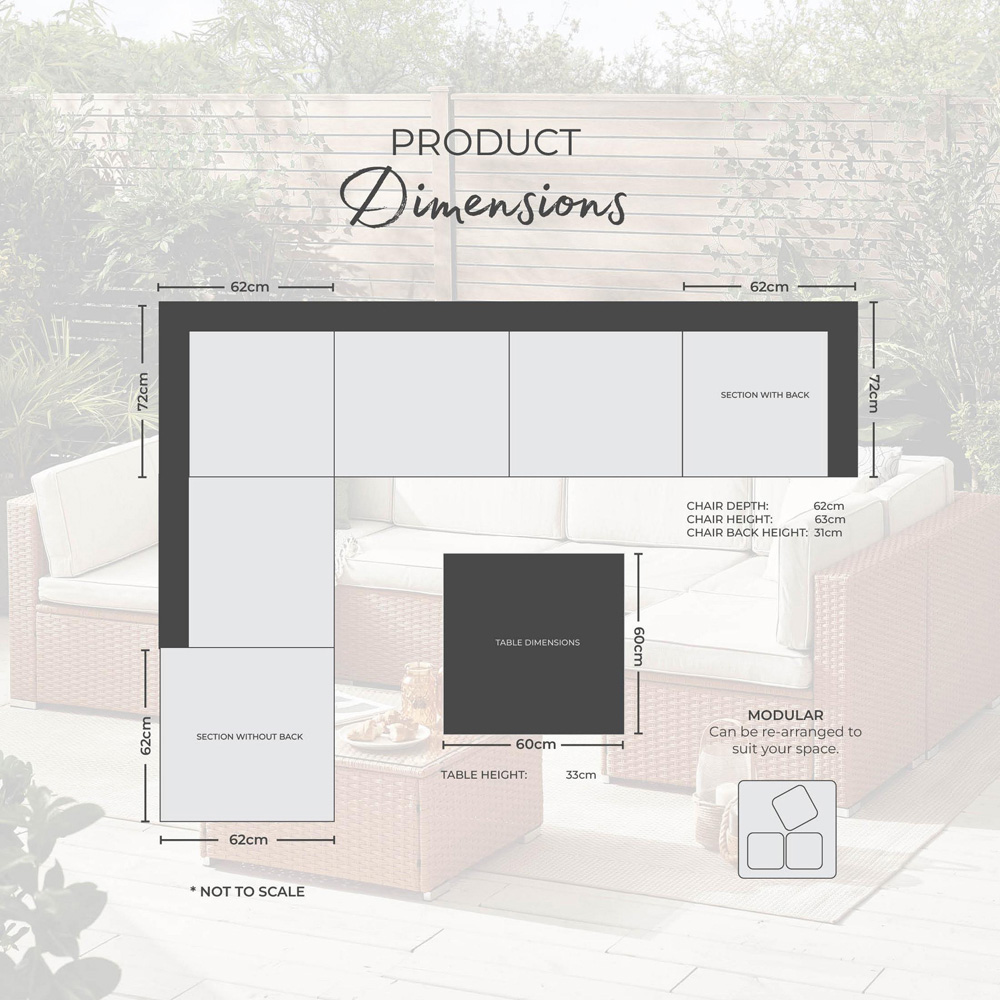 Furniturebox Windermere 6 Seater Warm Natural PE Rattan Outdoor Sofa Set Image 9
