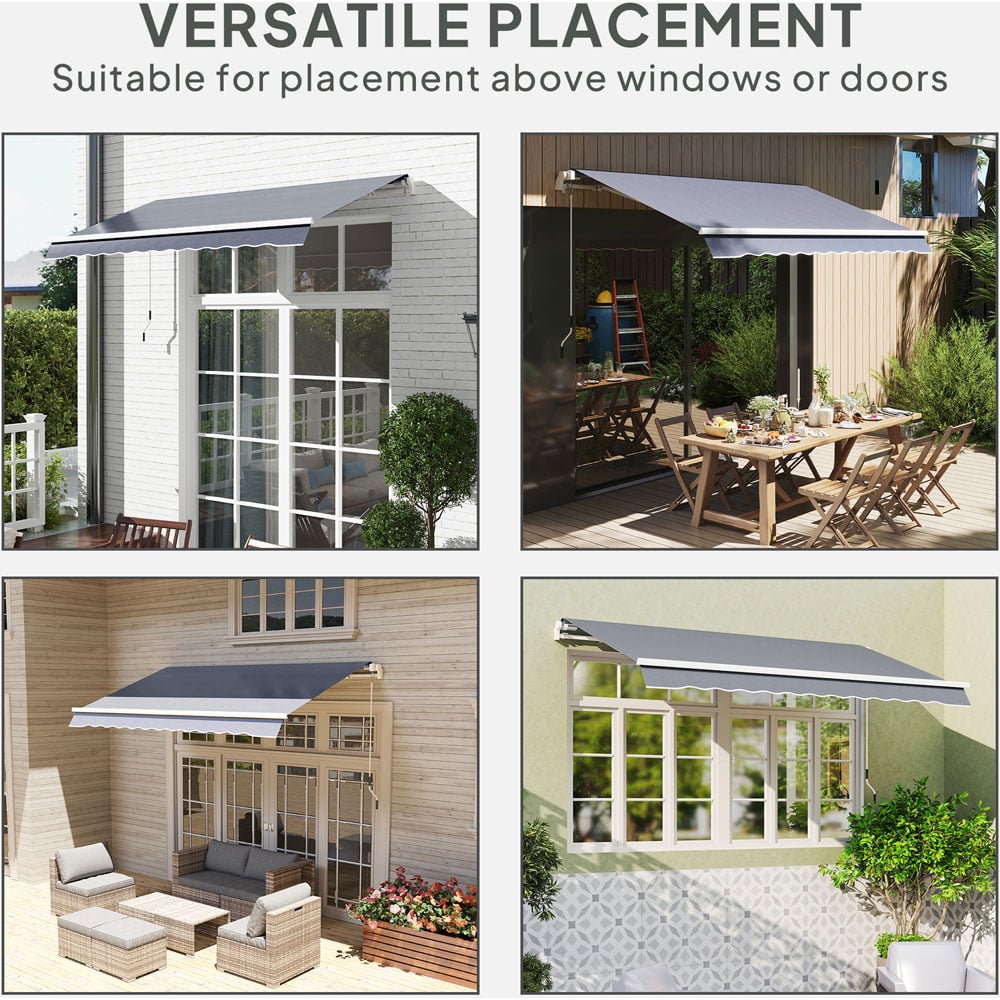 Outsunny Grey Awning Replacement Canopy 3 x 2.5 m Image 6