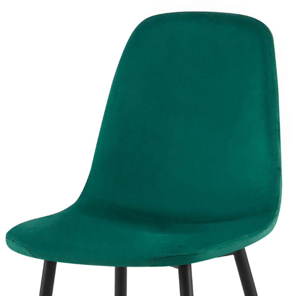 DS Living Luxe Set of 2 Verdant Green Dining Chairs with Black Powder Legs Image 4