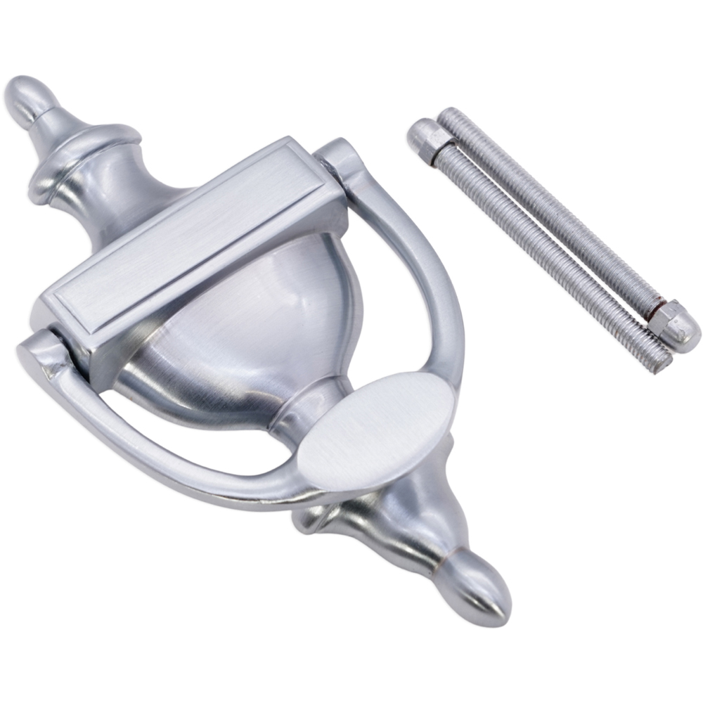 Spira Brass Satin Chrome Victorian Small Door Knocker Image 4