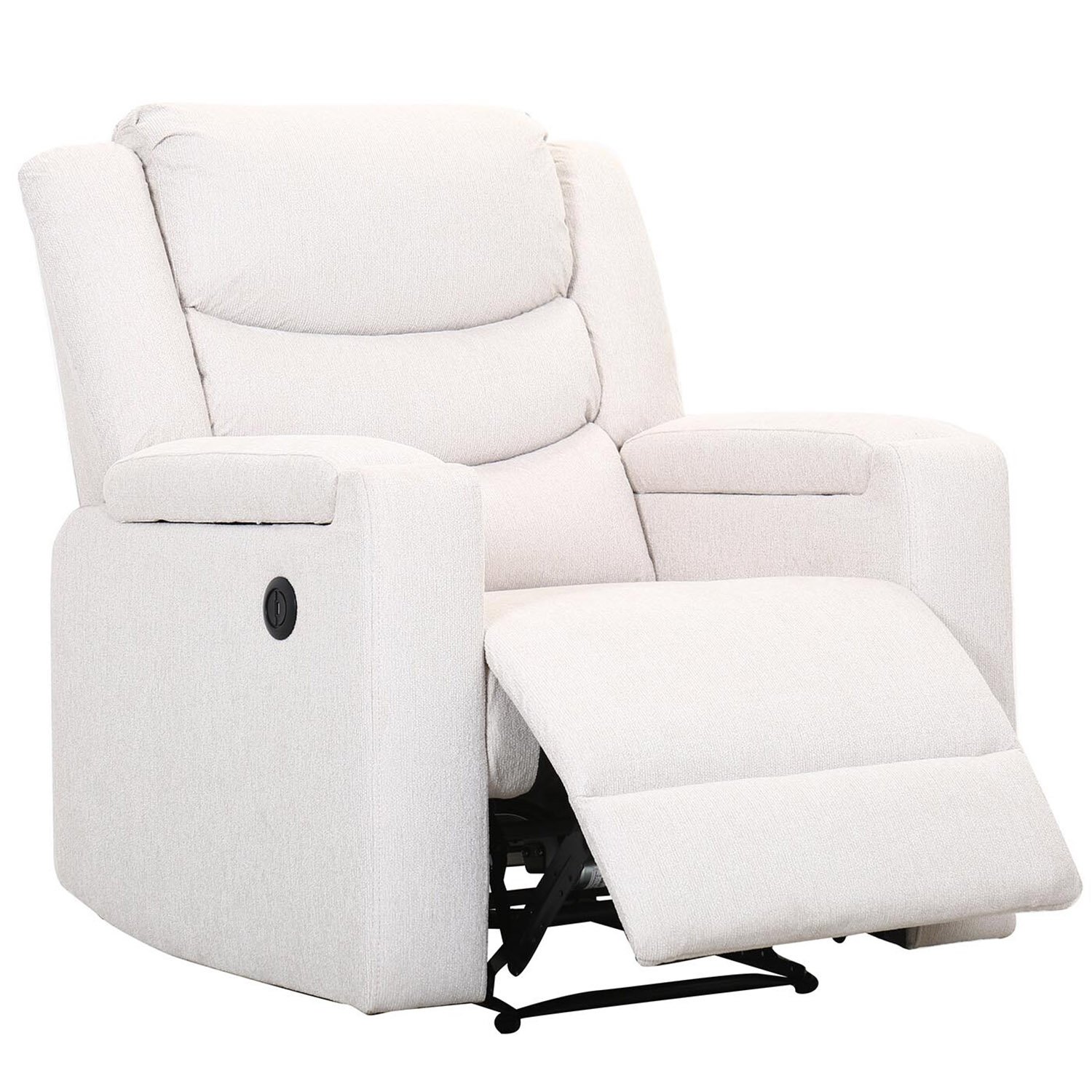 Heritage Ivory Fabric Manual Recliner Chair with Footrest Image 8