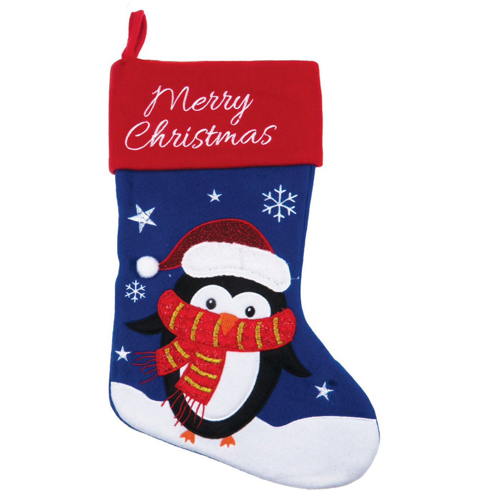 Single Santa & Friends Merry Christmas Stocking in Assorted styles Image 3