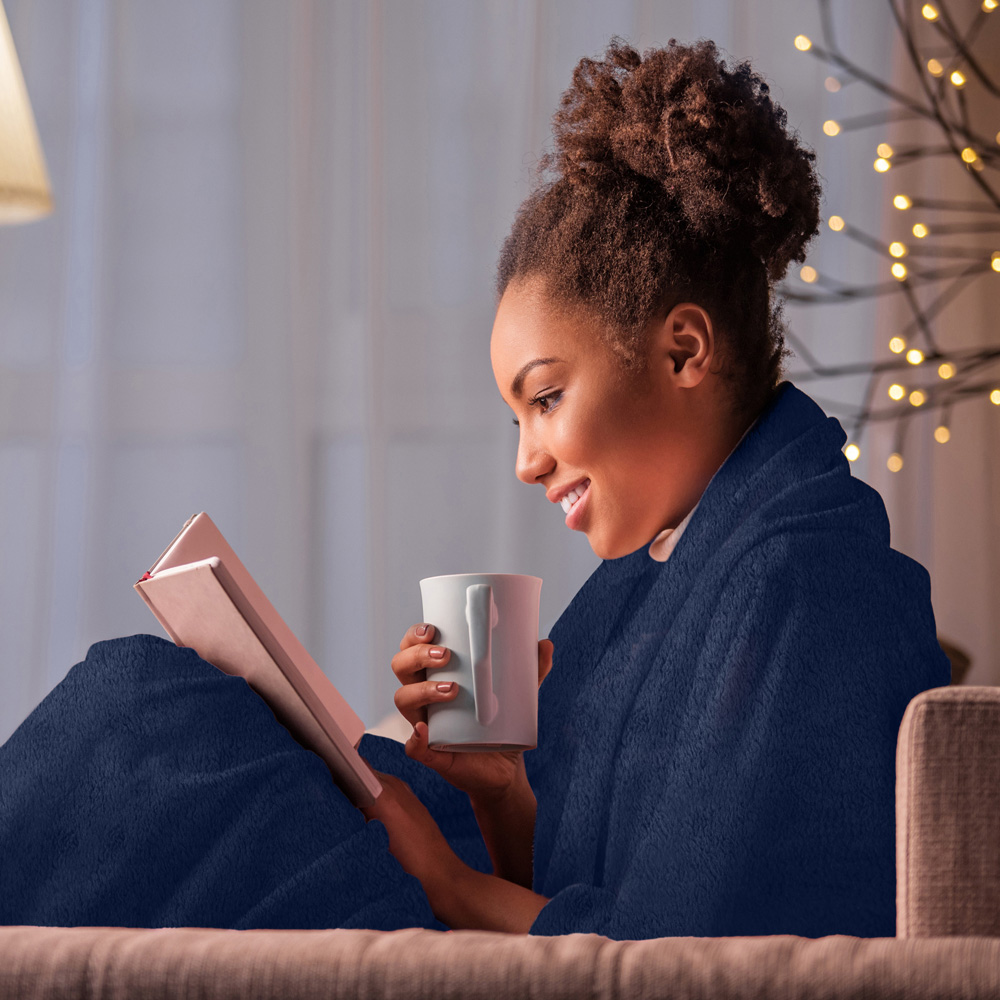 Air Pro Navy Double Flannel Heated Electric Blanket with Controller Image 4