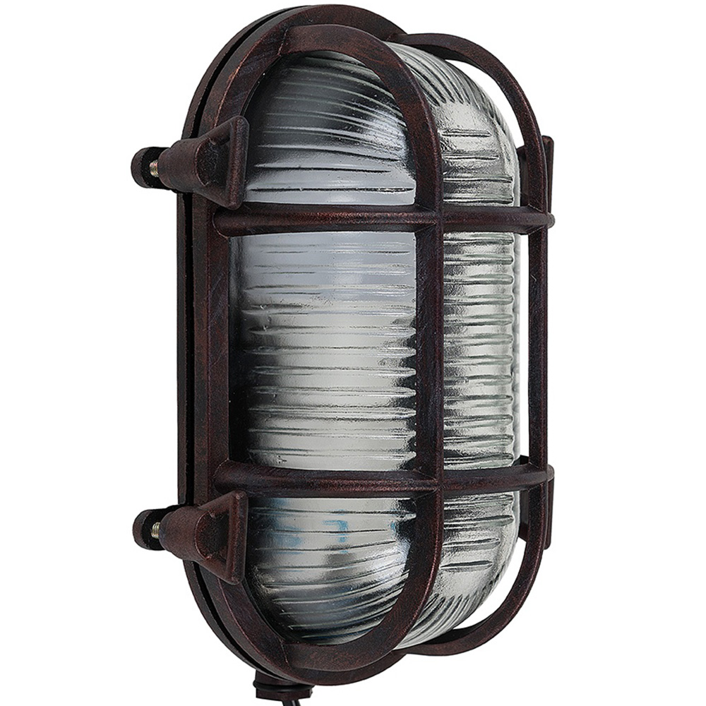 ValueLights Bow Rust Bulkhead Outdoor Light Image 1